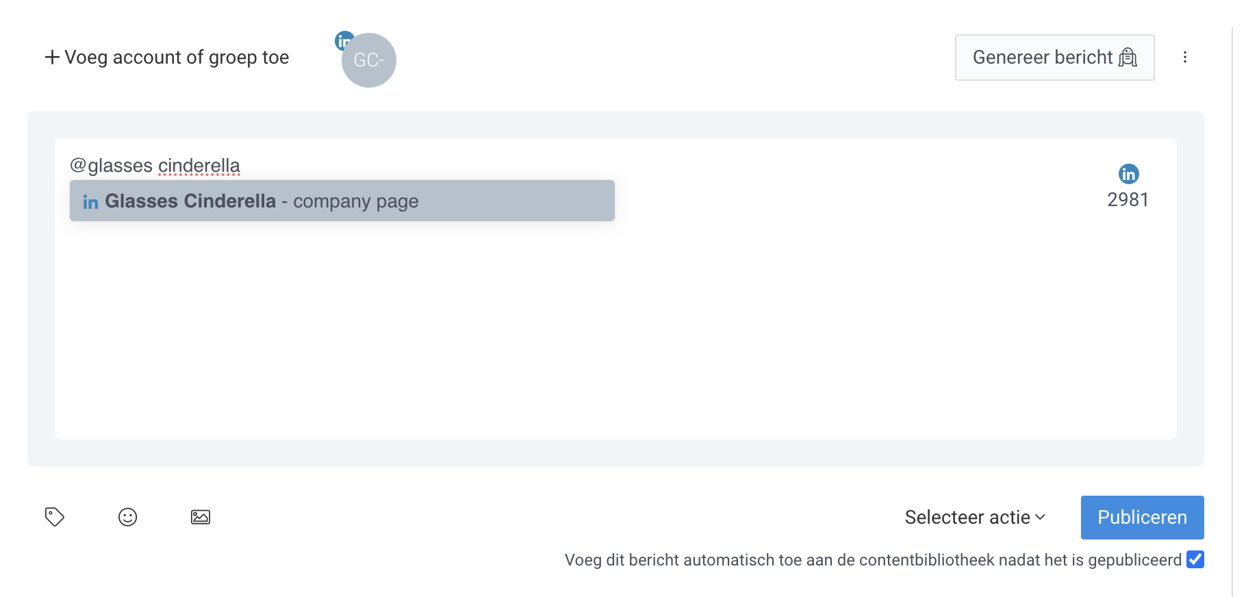 Screenshot LinkedIn tagging