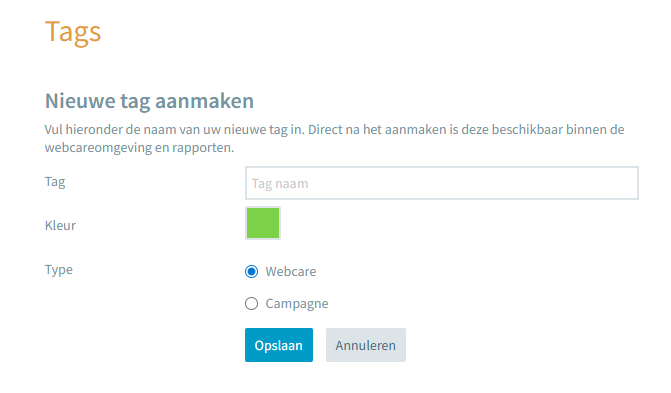 Knop Nieuwe tag aanmaken in het tagbeheer