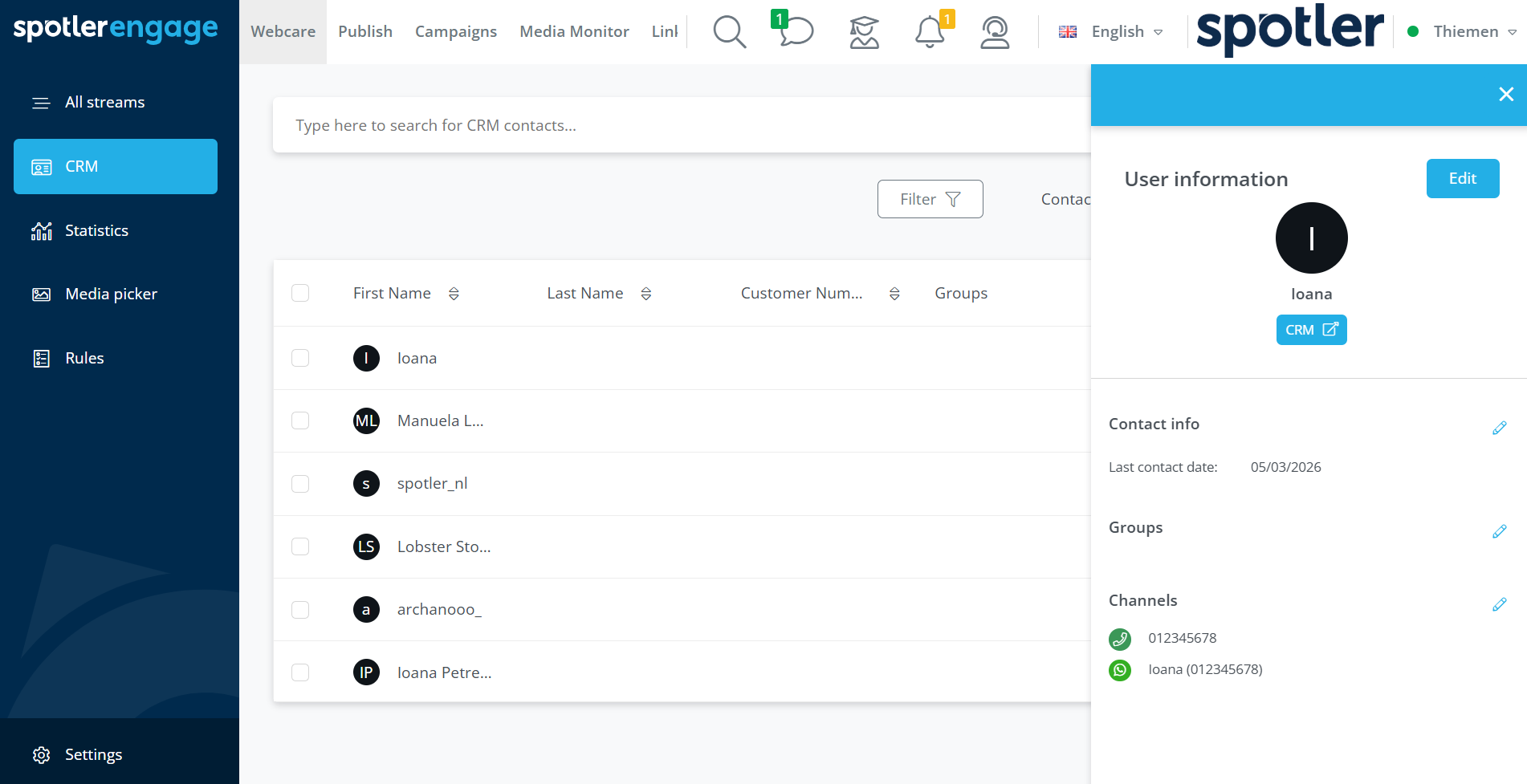 CRM in Media monitor