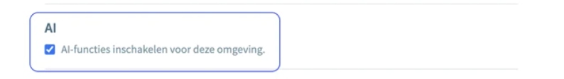 The AI setting in the General settings of Spotler Engage